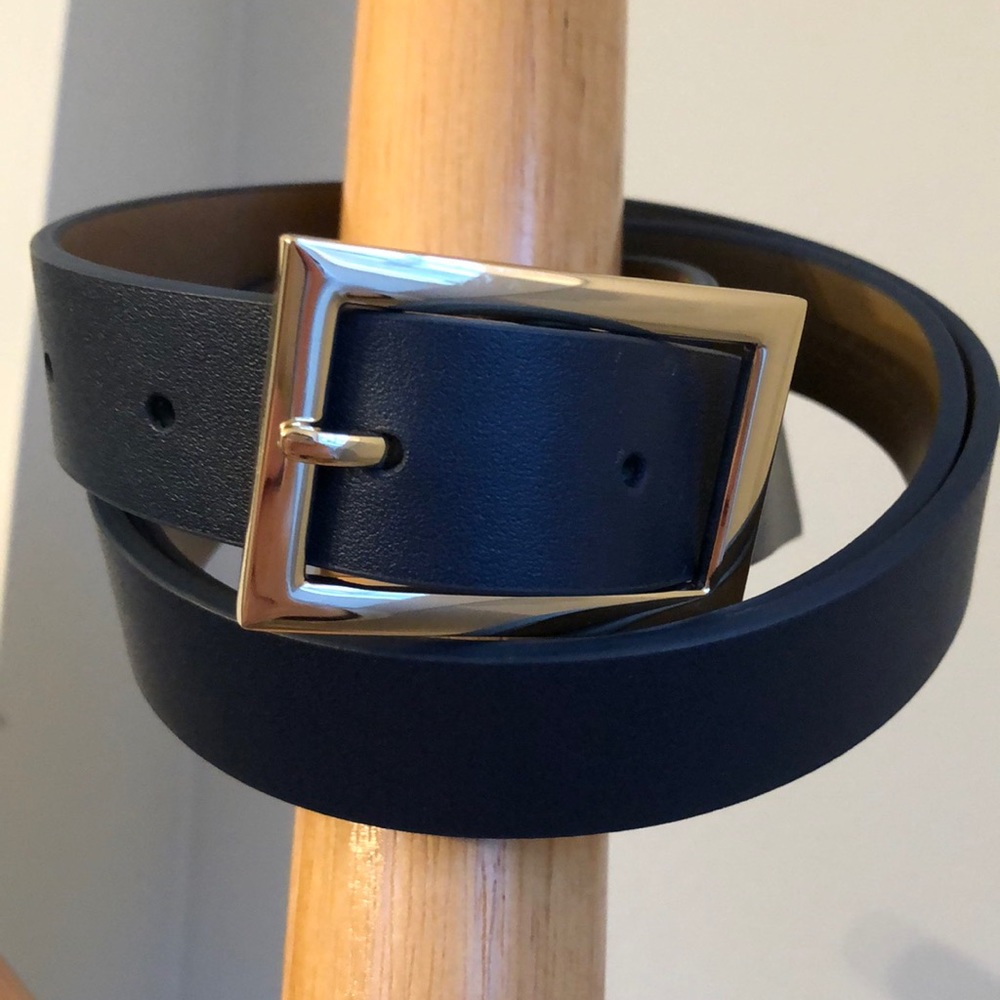 Navy Blue Belt, Silver Buckle